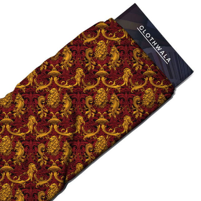 Latest Regal Baroque - Royal Majesty Lions Tapestry Soft Crepe Printed Fabric
