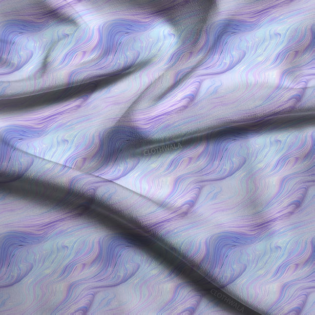 Luxury Haze Abstract Waves Soft Crepe Printed Fabric