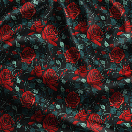 Hotpick Lovers' Floral Elegy uSoft Satin Printed Fabric