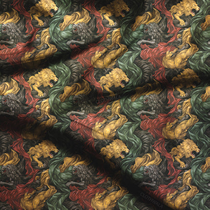 Latest Majestic Animal Roar Soft Crepe Printed Fabric