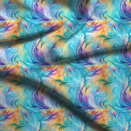 Premium Abstract Swirl Fantasy Soft Crepe Printed Fabric