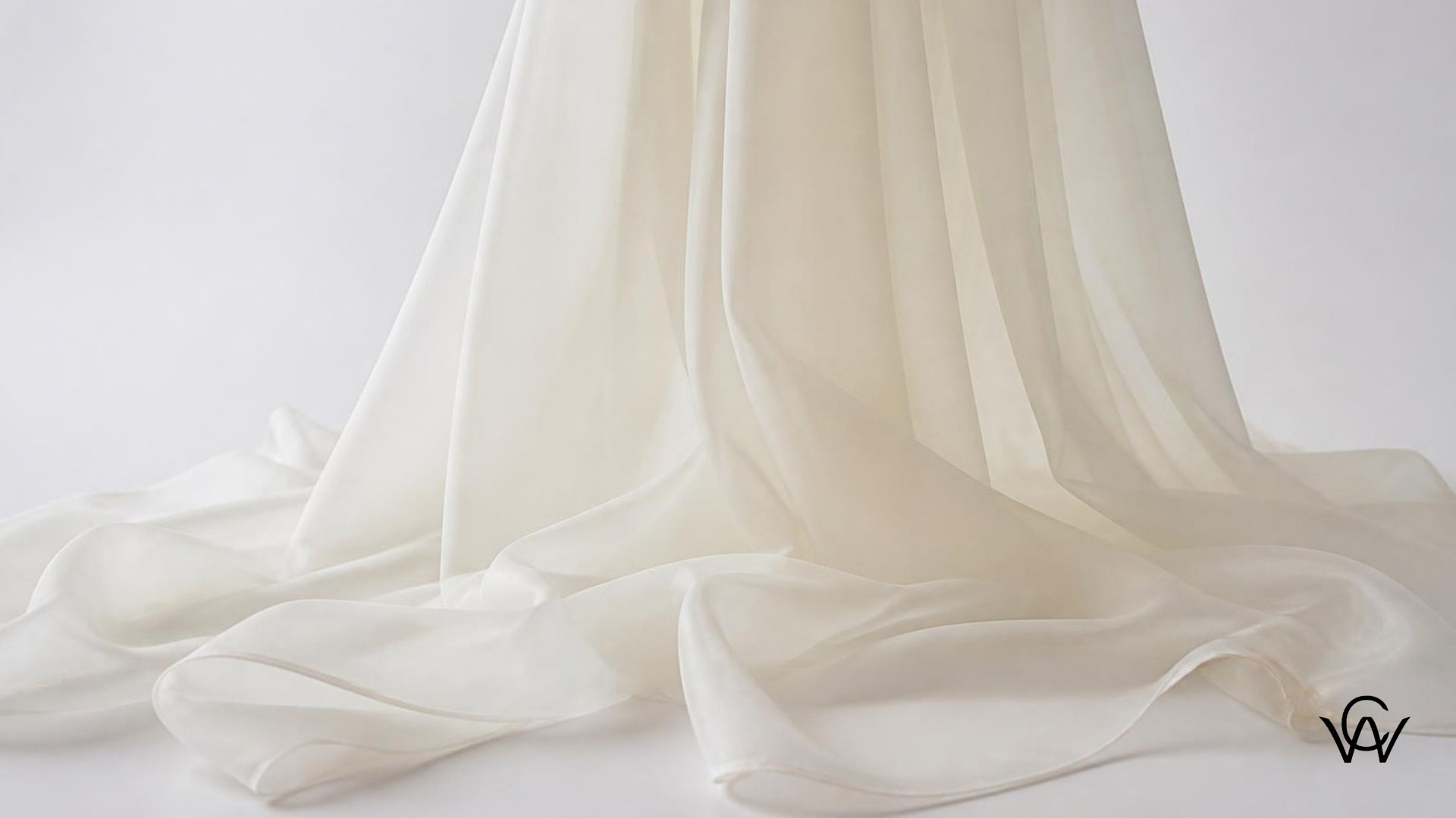 Sheer chiffon fabric draped in flowing folds - Clothwala fabric photography