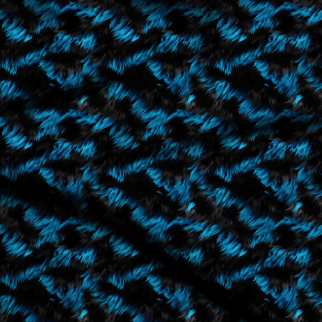 Cobalt Blue Abstract Digital Print Fabric | Kaftan Co-Ord Dress - 20325
