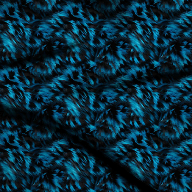 Cobalt Blue Abstract Digital Print Fabric | Kaftan Co-Ord Dress - 20299