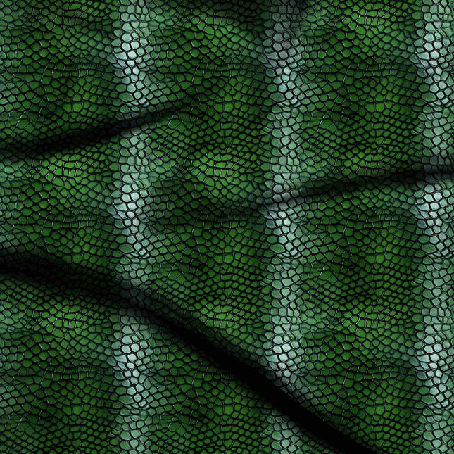 Forest Green Animal Digital Print Fabric | Kaftan Gown - 24796