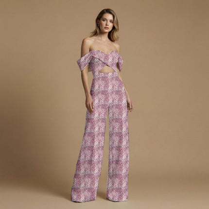 Dusty Rose Floral Digital Print Fabric | Saree Lehenga Dupatta - Image 3