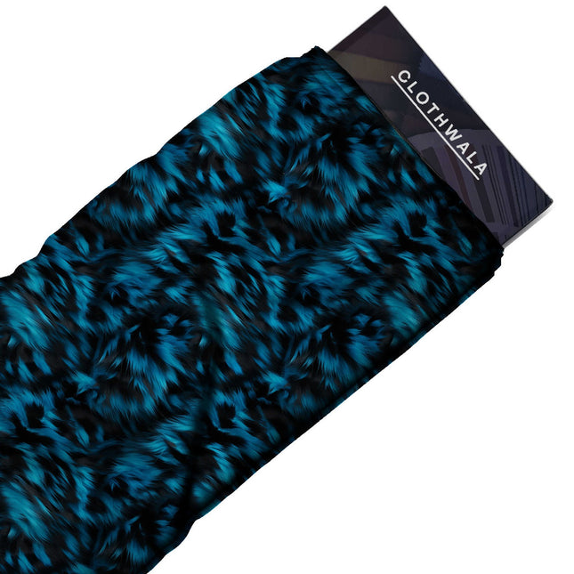 Cobalt Blue Abstract Digital Print Fabric | Kaftan Co-Ord Dress - Image 2