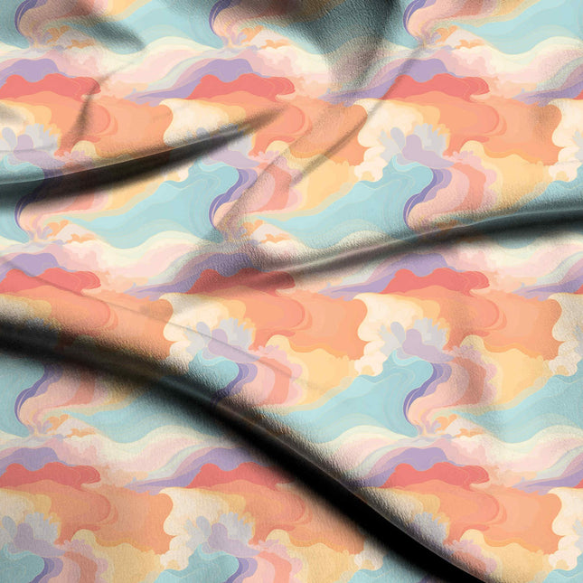 Dusty Rose Abstract Digital Print Fabric | Palazzo Kaftan Dress - 1742