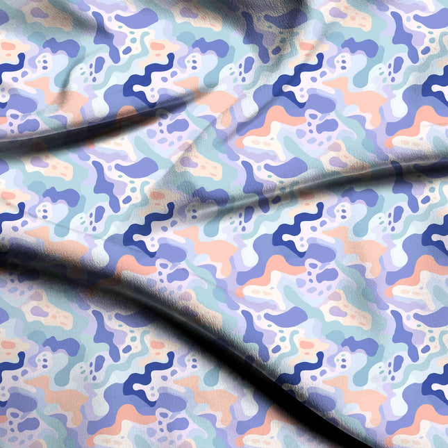 Lavender Mist Abstract Digital Print Fabric | Kaftan Co-Ord Dress - 1835