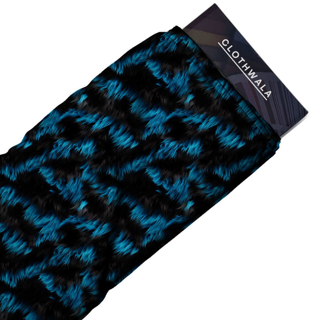 Cobalt Blue Abstract Digital Print Fabric | Kaftan Co-Ord Dress - Image 2