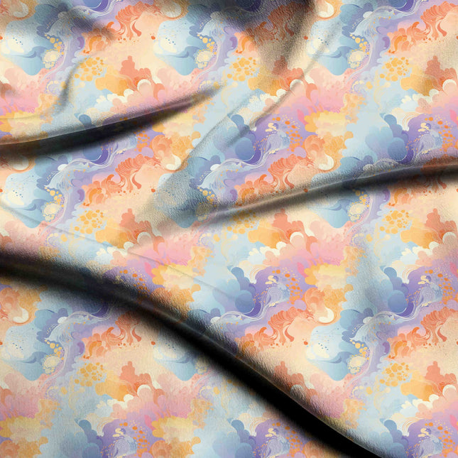 Dusty Rose Floral Digital Print Fabric | Kaftan Co-Ord Dress - 1739