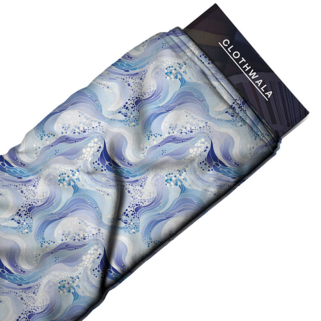 Azure Abstract Digital Print Fabric | Kaftan Co-Ord Dress - Image 2