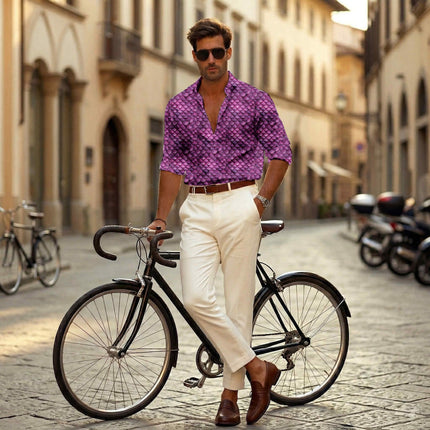 Deep Magenta Floral Digital Print Fabric | Gown - Image 4