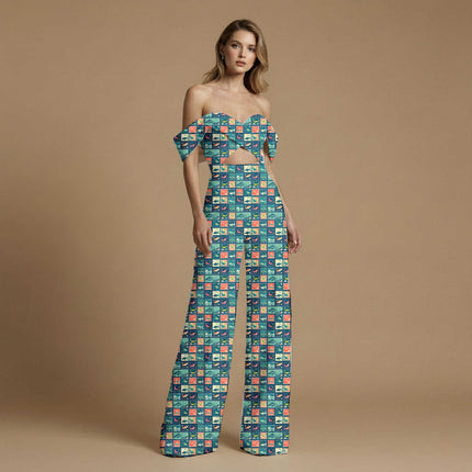 Teal Other Digital Print Fabric | Kaftan Co-Ord Dress - Image 3
