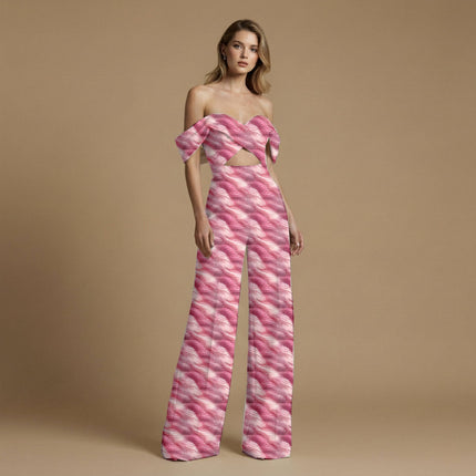 Dusty Rose Floral Digital Print Fabric | Saree Lehenga Dupatta - Image 3