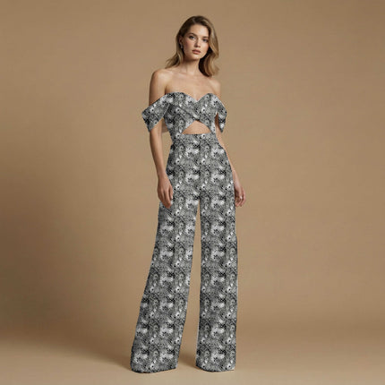 Charcoal Abstract Digital Print Fabric | Dress - Image 3