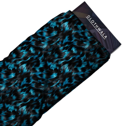 Cobalt Blue Abstract Digital Print Fabric | Palazzo Kaftan - Image 2