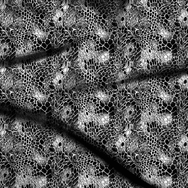 Charcoal Abstract Digital Print Fabric | Dress - 24125