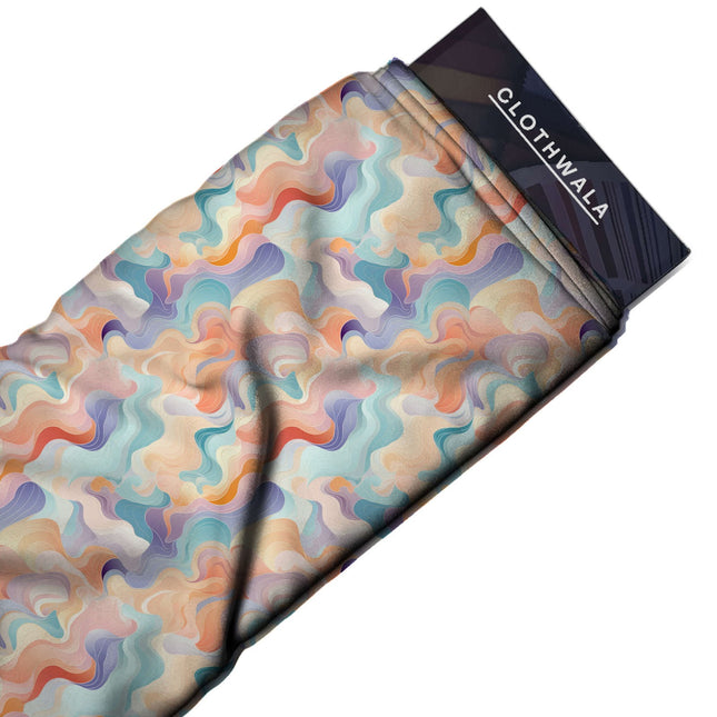 Dusty Rose Abstract Digital Print Fabric | Palazzo Kaftan Dress - Image 2