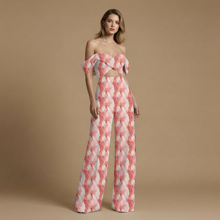Dusty Rose Floral Digital Print Fabric | Saree Blouse Kaftan - Image 3