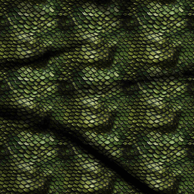 Forest Green Animal Digital Print Fabric | Kaftan Gown - 24821