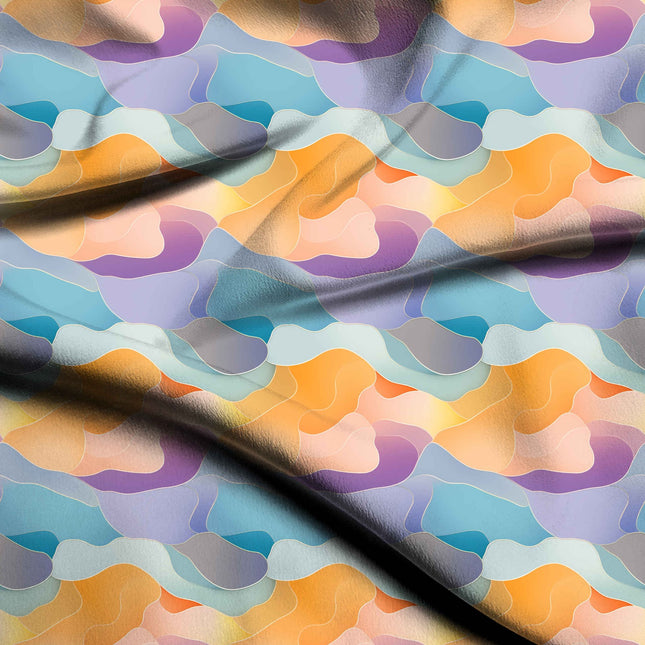Lavender Abstract Digital Print Fabric | Kaftan Co-Ord Dress - 1719