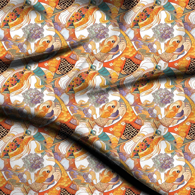 Ochre Ethnic Digital Print Fabric | Saree Anarkali Blouse - 1763
