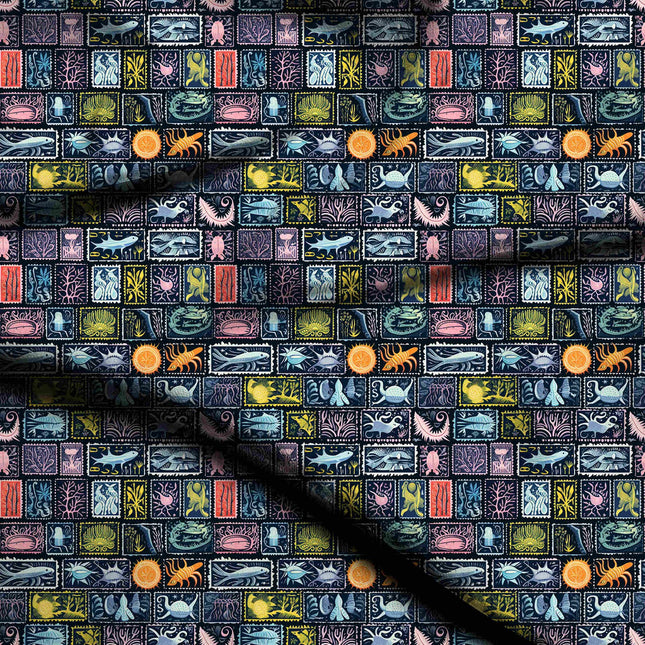 Teal Other Digital Print Fabric | Kurti Co-Ord Dress - 1880