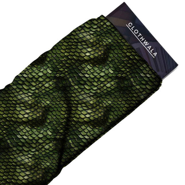 Forest Green Animal Digital Print Fabric | Kaftan Gown - Image 2