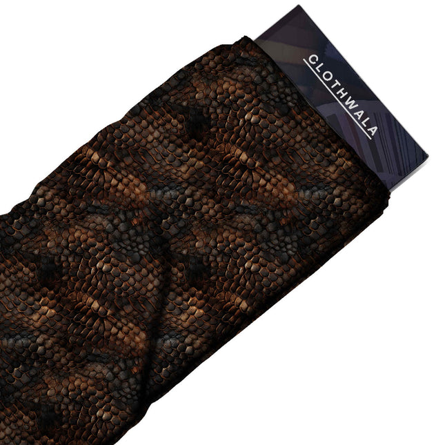 Dark Brown Animal Digital Print Fabric | Kaftan Co-Ord Gown - Image 2