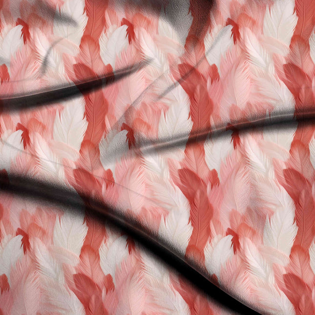 Dusty Rose Floral Digital Print Fabric | Saree Blouse Kaftan - 1805