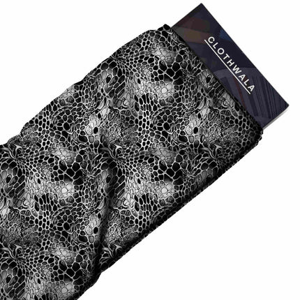 Charcoal Abstract Digital Print Fabric | Dress - Image 2