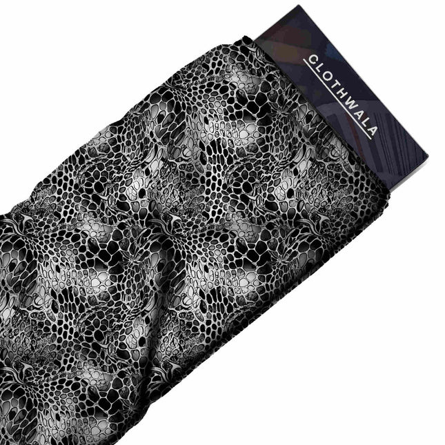 Charcoal Abstract Digital Print Fabric | Dress - Image 2