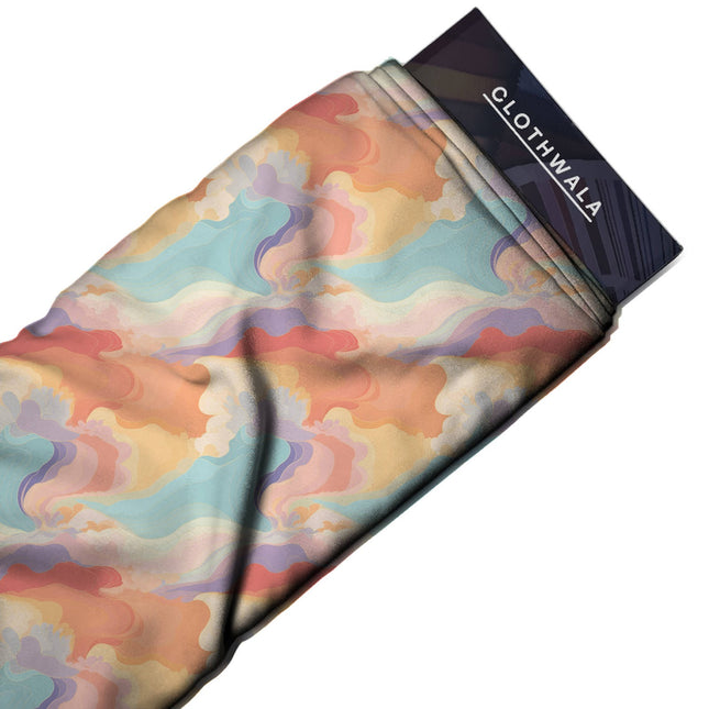 Dusty Rose Abstract Digital Print Fabric | Palazzo Kaftan Dress - Image 2