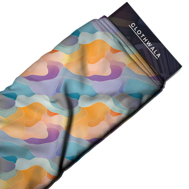 Lavender Abstract Digital Print Fabric | Kaftan Co-Ord Dress - Image 2