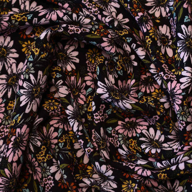 MOSS BLACK WHITE PINK FLOWER PRINT