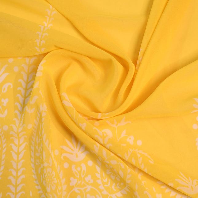 GEOGRETTE YELLOW FLOWER PRINT FOR SKIRTS