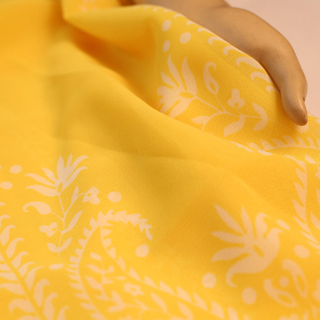 GEOGRETTE YELLOW FLOWER PRINT FOR SKIRTS