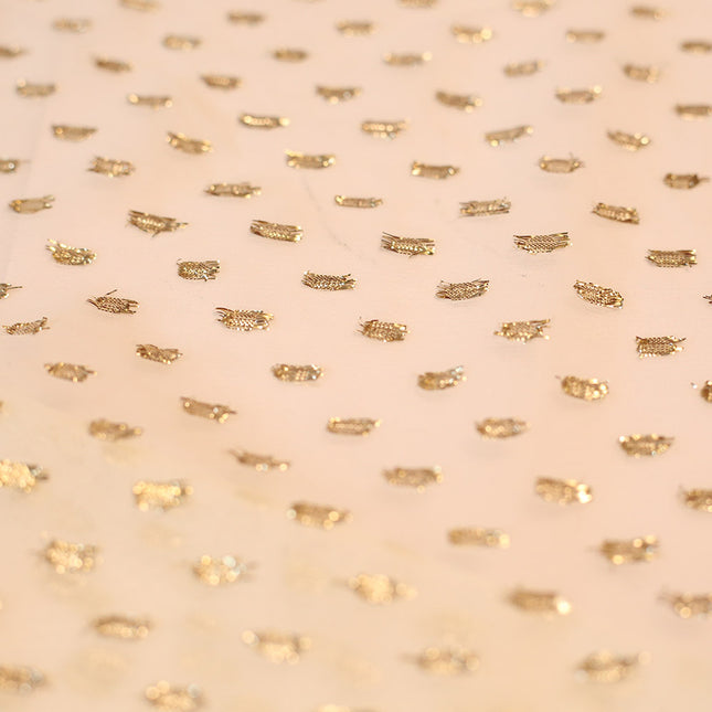 GEOGRETTE SLIVER LUREX SWIZDOT WHITE COLOR