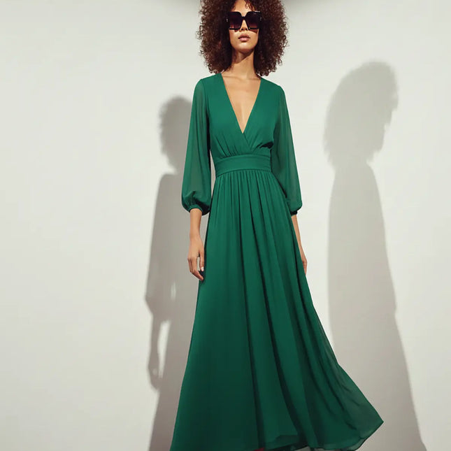 Green Soft Wrinkle Chiffon Fabric