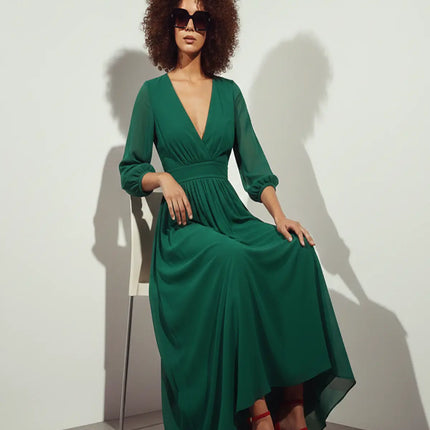 Green Soft Wrinkle Chiffon Fabric