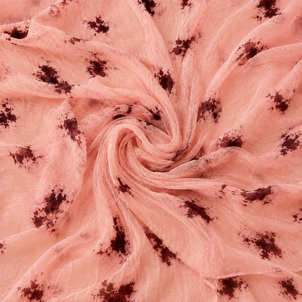 Dusty Pink & Deep Maroon Abstract Splatter Print Fabric