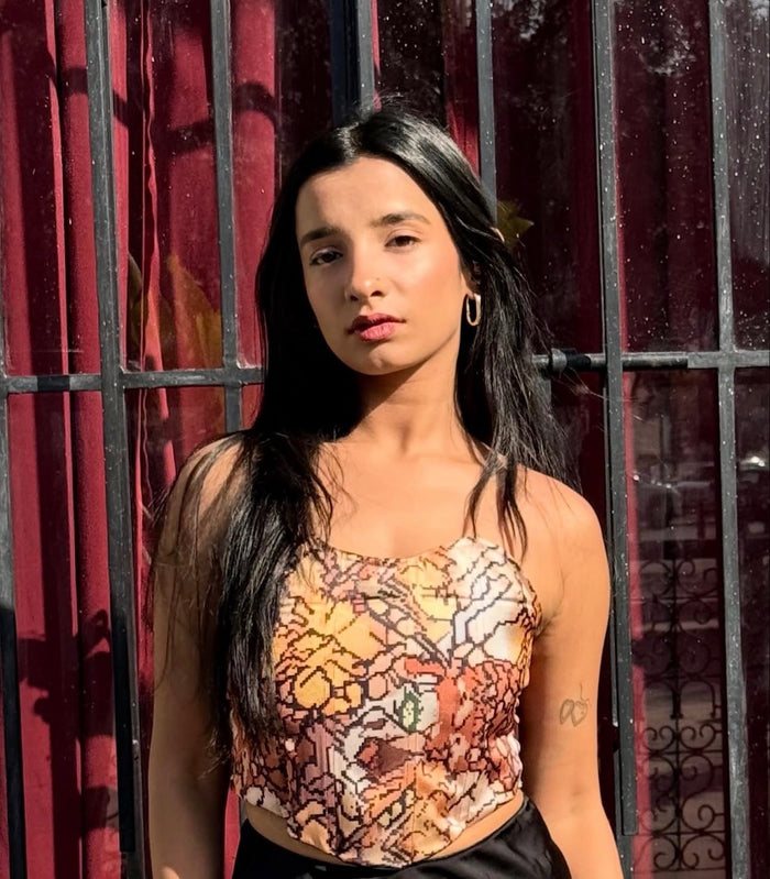 Crop top made with Clothwala fabric by Mansi