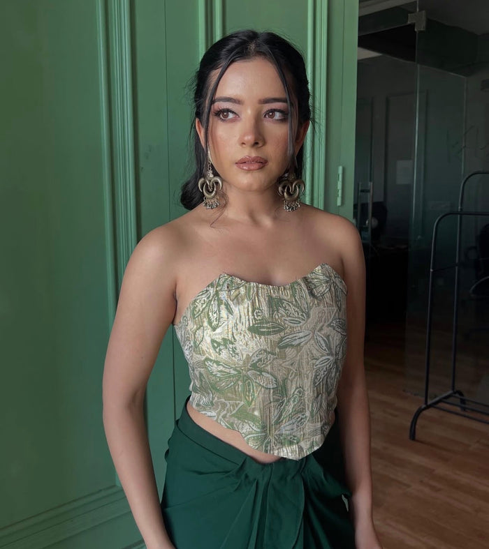 Corset top made with Clothwala fabric by Mansi