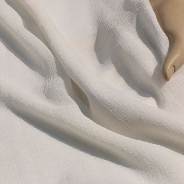 HEAVY CHIFFON MARBLE TEXTURE  WHITE COLOR