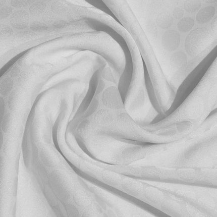 SATIN CIRCLE JACQUARD FABRIC WHITE COLOR
