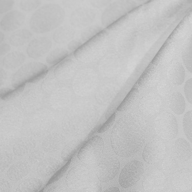 SATIN CIRCLE JACQUARD FABRIC WHITE COLOR