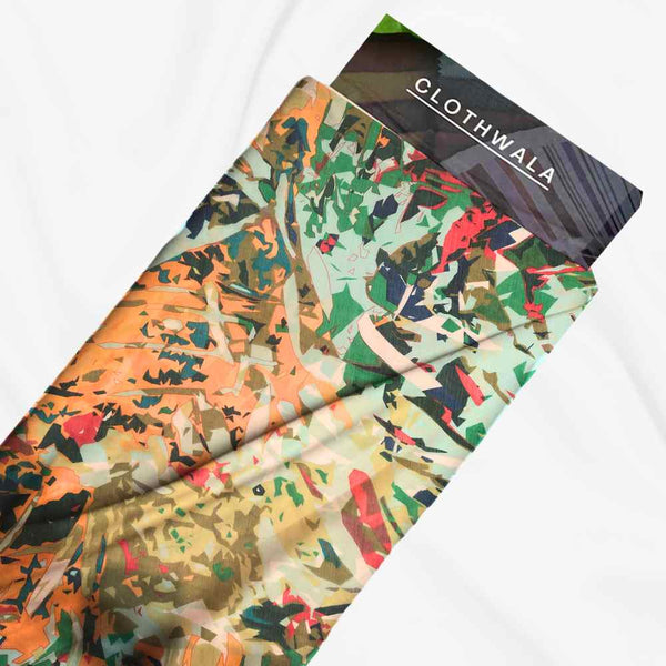 Poly Heavy Crepe Moss Fabric - White