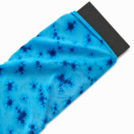Aqua Blue & Navy Blue Tie-Dye Splatter Print Fabric — design DS-32, Clothwala