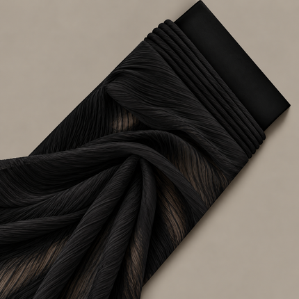 Black & Bronze Solid Poly Chiffon Fabric — design 1583ACA-DTNS/DS-348, Clothwala